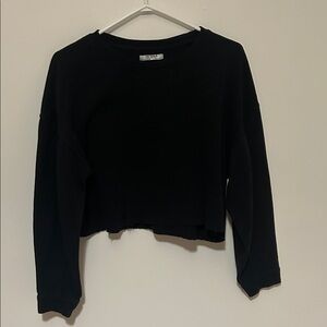 Zara Black Women's Cropped Hoodie